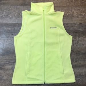 Women’s Columbia Green Full Zip Fleece Vest Sz Sm